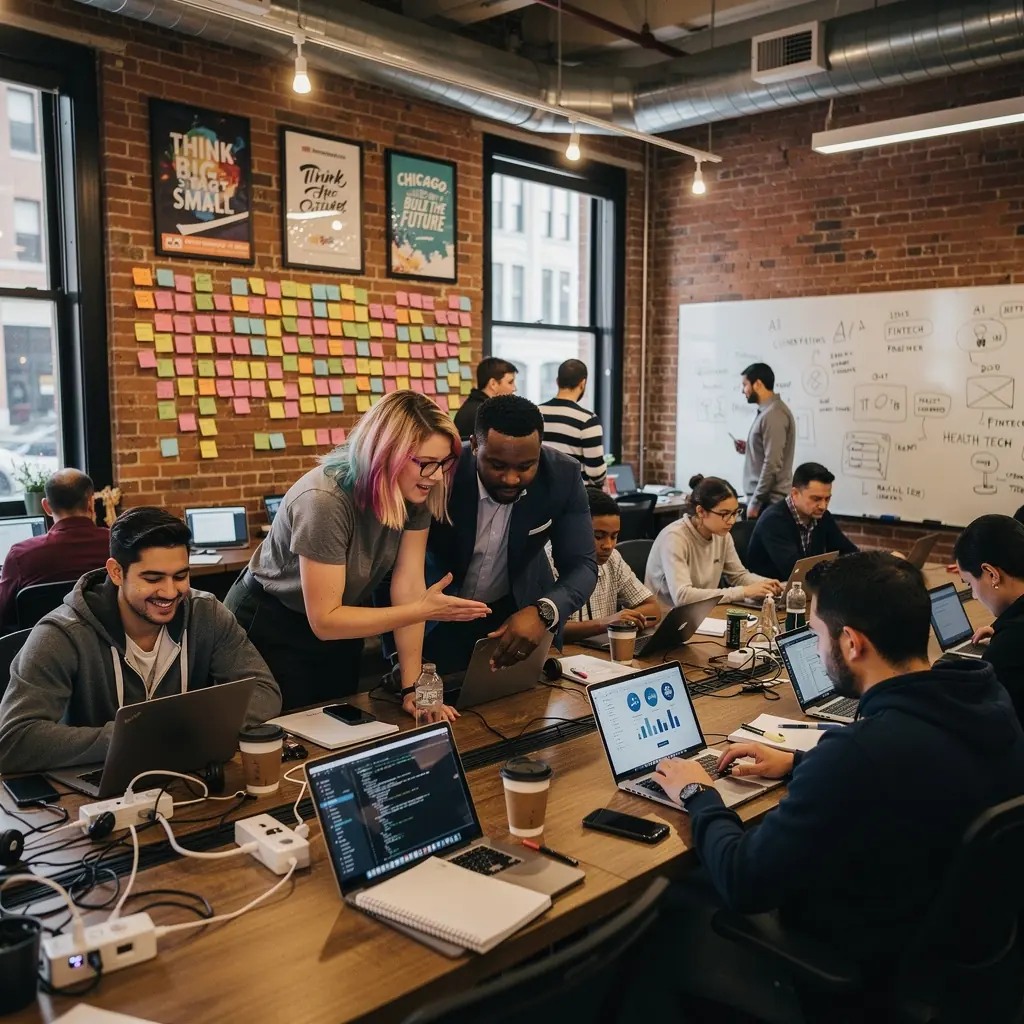 Modern creative workspace environment